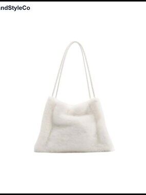 Faux Rabbit Fur Tote Bag Plush Underarm Shoulder Purse